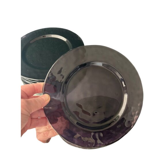 Set 5 Studio Bormioli Rocco Hammered Amethyst Purple 8” Salad/Dessert Plates Vtg - Picture 2 of 8